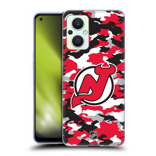 NHL New Jersey Devils Camouflage Soft Gel Case for OPPO Reno8 Lite