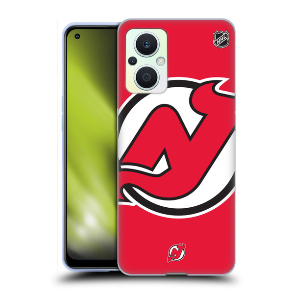 NHL New Jersey Devils Oversized Soft Gel Case for OPPO Reno8 Lite