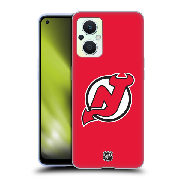 NHL New Jersey Devils Plain Soft Gel Case for OPPO Reno8 Lite