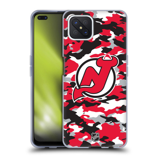NHL New Jersey Devils Camouflage Soft Gel Case for OPPO Reno4 Z 5G