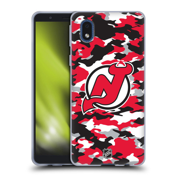 NHL New Jersey Devils Camouflage Soft Gel Case for Samsung Galaxy A01 Core (2020)