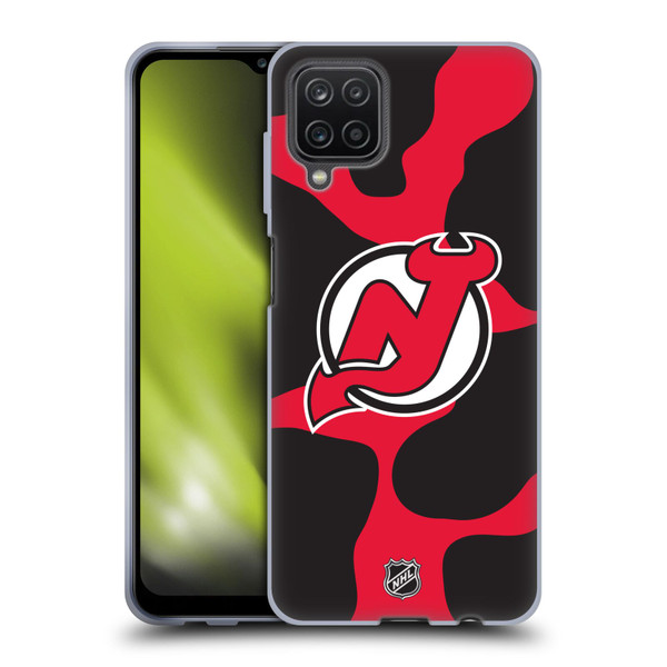 NHL New Jersey Devils Cow Pattern Soft Gel Case for Samsung Galaxy A12 (2020)
