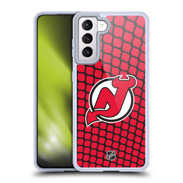 NHL New Jersey Devils Net Pattern Soft Gel Case for Samsung Galaxy S21 5G