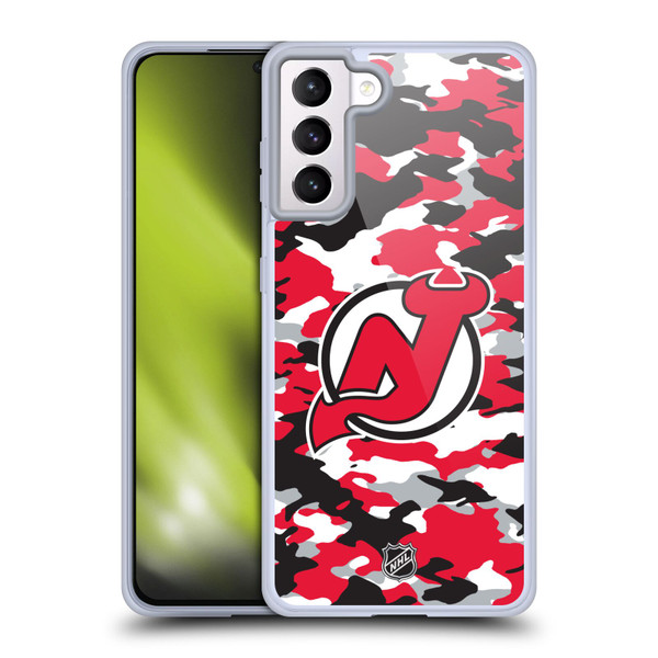 NHL New Jersey Devils Camouflage Soft Gel Case for Samsung Galaxy S21+ 5G