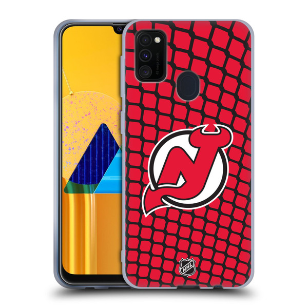 NHL New Jersey Devils Net Pattern Soft Gel Case for Samsung Galaxy M30s (2019)/M21 (2020)