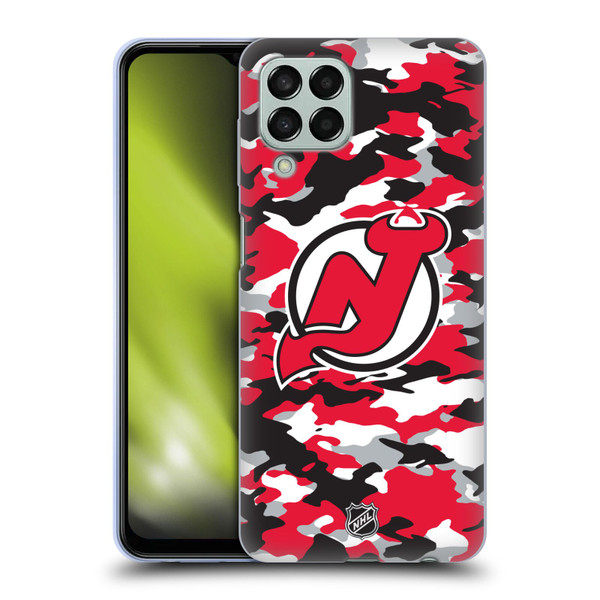 NHL New Jersey Devils Camouflage Soft Gel Case for Samsung Galaxy M33 (2022)