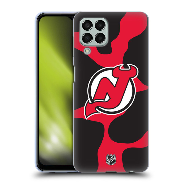 NHL New Jersey Devils Cow Pattern Soft Gel Case for Samsung Galaxy M33 (2022)