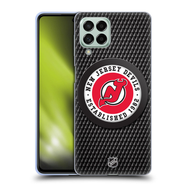 NHL New Jersey Devils Puck Texture Soft Gel Case for Samsung Galaxy M53 (2022)