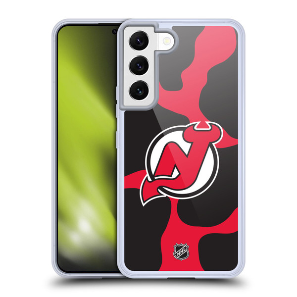 NHL New Jersey Devils Cow Pattern Soft Gel Case for Samsung Galaxy S22 5G