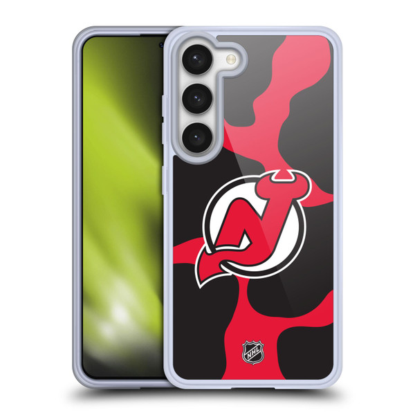 NHL New Jersey Devils Cow Pattern Soft Gel Case for Samsung Galaxy S23 5G