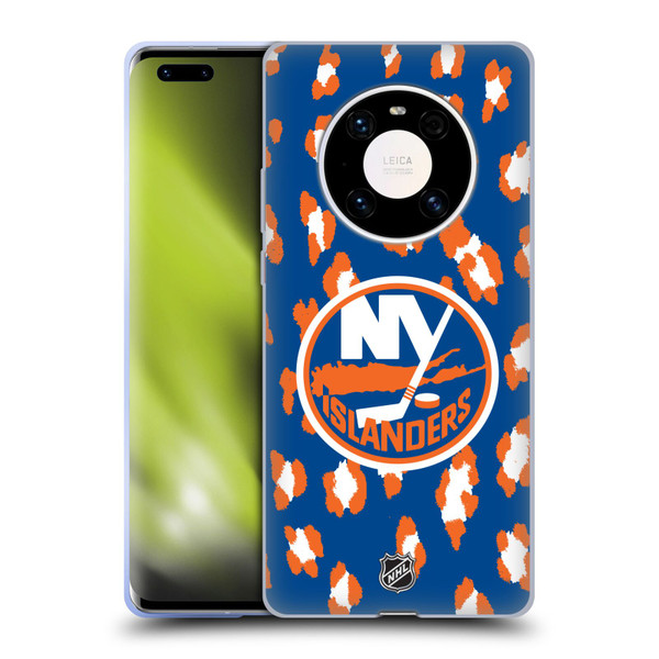 NHL New York Islanders Leopard Pattern Soft Gel Case for Huawei Mate 40 Pro 5G