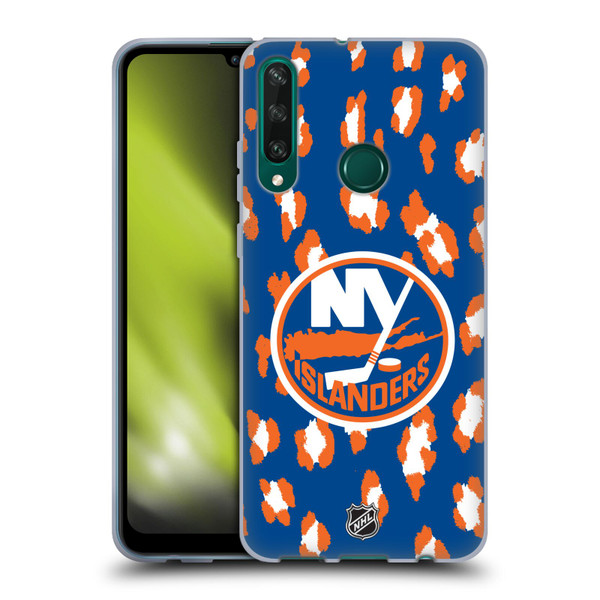 NHL New York Islanders Leopard Pattern Soft Gel Case for Huawei Y6p