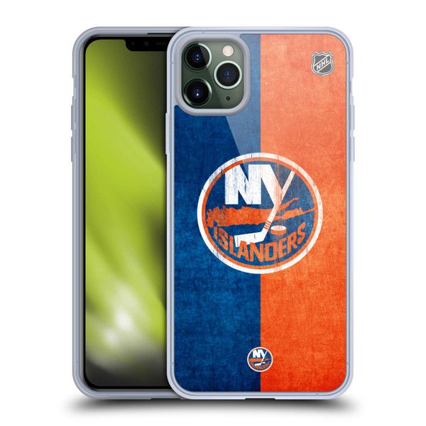 NHL New York Islanders Half Distressed Soft Gel Case for Apple iPhone 11 Pro Max