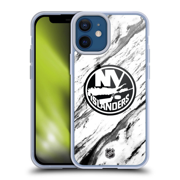 NHL New York Islanders Marble Soft Gel Case for Apple iPhone 12 Mini