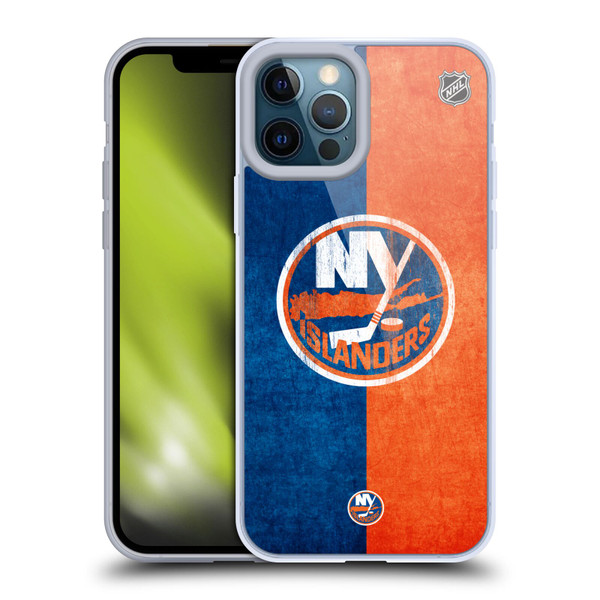 NHL New York Islanders Half Distressed Soft Gel Case for Apple iPhone 12 Pro Max