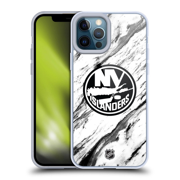 NHL New York Islanders Marble Soft Gel Case for Apple iPhone 12 Pro Max