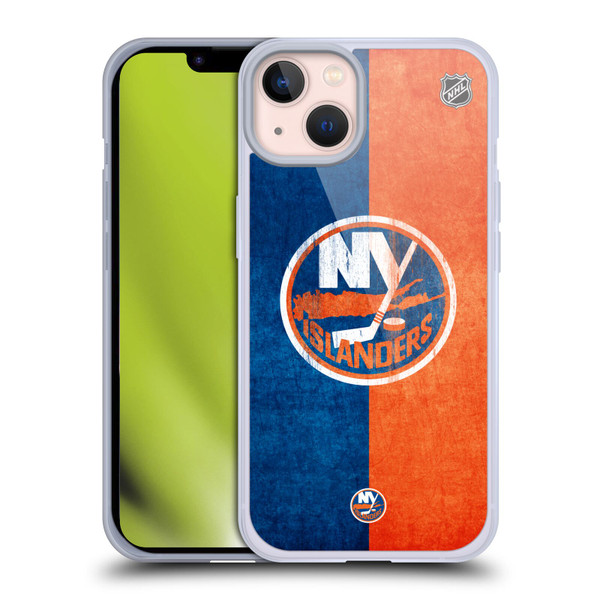 NHL New York Islanders Half Distressed Soft Gel Case for Apple iPhone 13