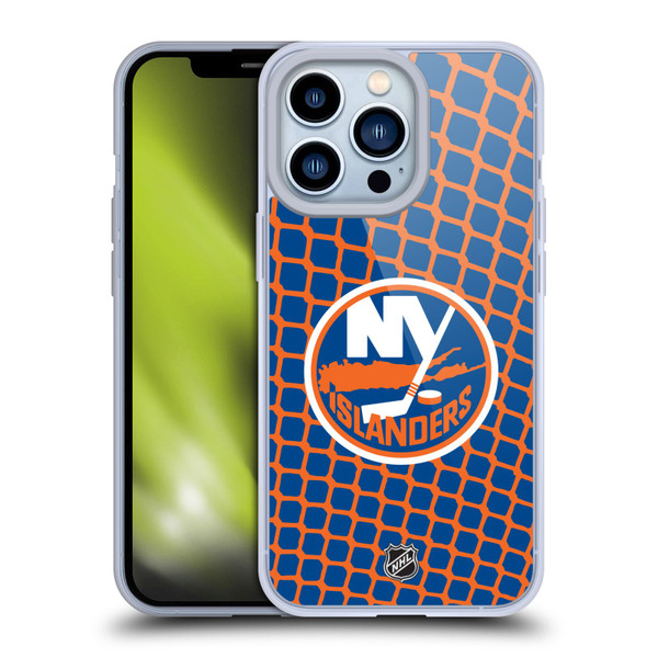 NHL New York Islanders Net Pattern Soft Gel Case for Apple iPhone 13 Pro