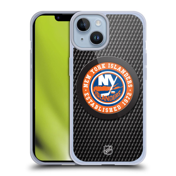 NHL New York Islanders Puck Texture Soft Gel Case for Apple iPhone 14