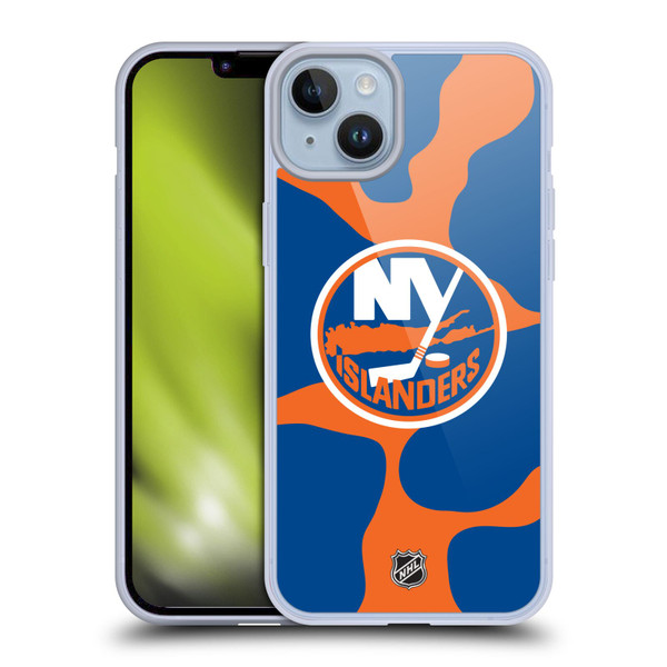 NHL New York Islanders Cow Pattern Soft Gel Case for Apple iPhone 14 Plus