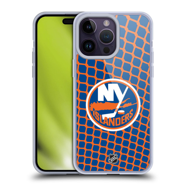 NHL New York Islanders Net Pattern Soft Gel Case for Apple iPhone 14 Pro Max
