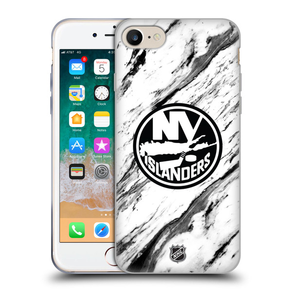 NHL New York Islanders Marble Soft Gel Case for Apple iPhone 7 / 8 / SE 2020 & 2022