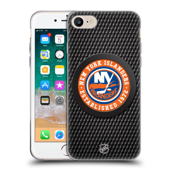 NHL New York Islanders Puck Texture Soft Gel Case for Apple iPhone 7 / 8 / SE 2020 & 2022