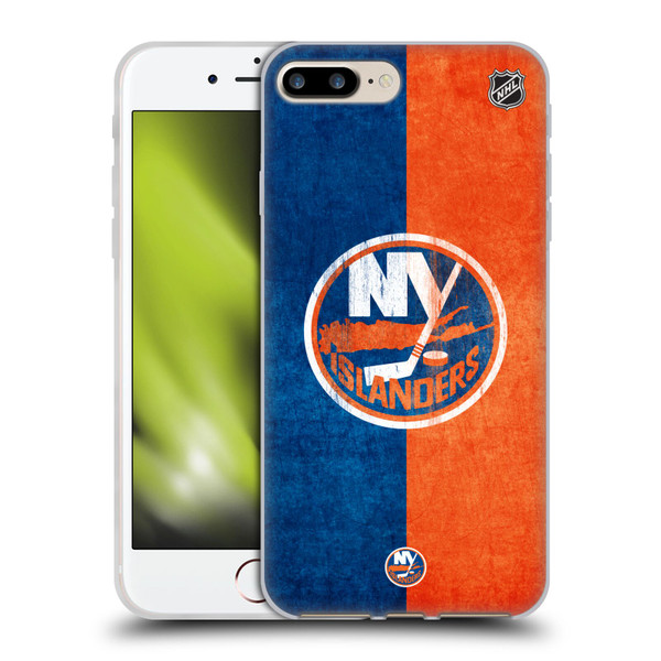 NHL New York Islanders Half Distressed Soft Gel Case for Apple iPhone 7 Plus / iPhone 8 Plus