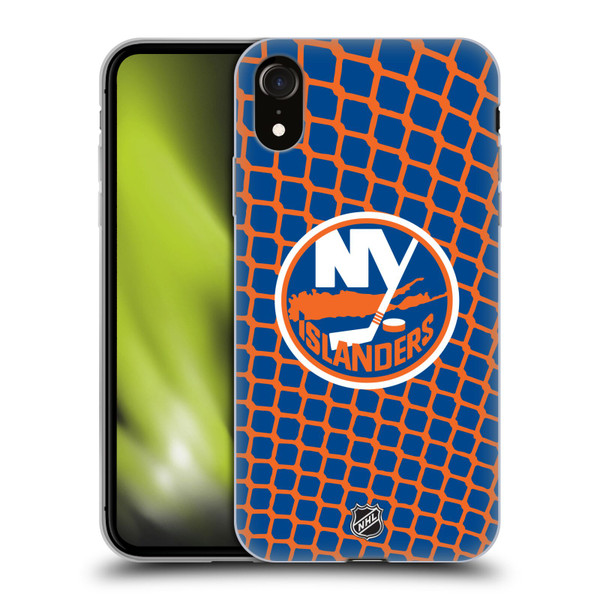 NHL New York Islanders Net Pattern Soft Gel Case for Apple iPhone XR