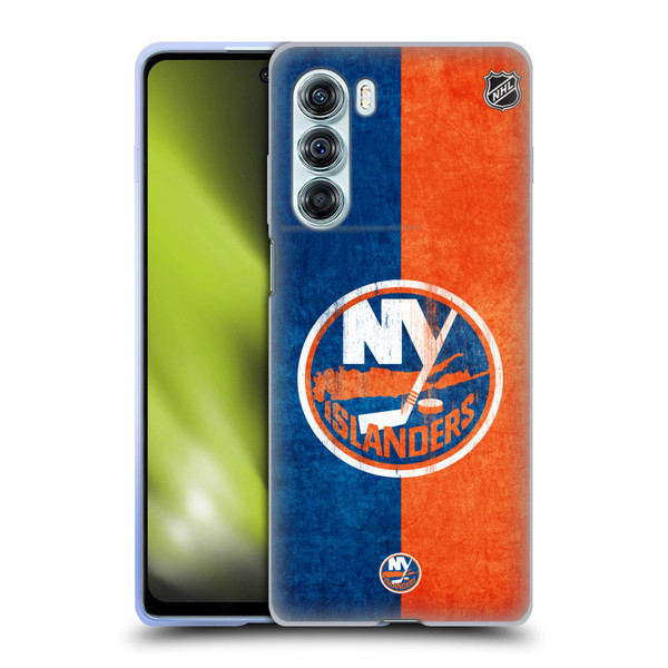 NHL New York Islanders Half Distressed Soft Gel Case for Motorola Edge S30 / Moto G200 5G
