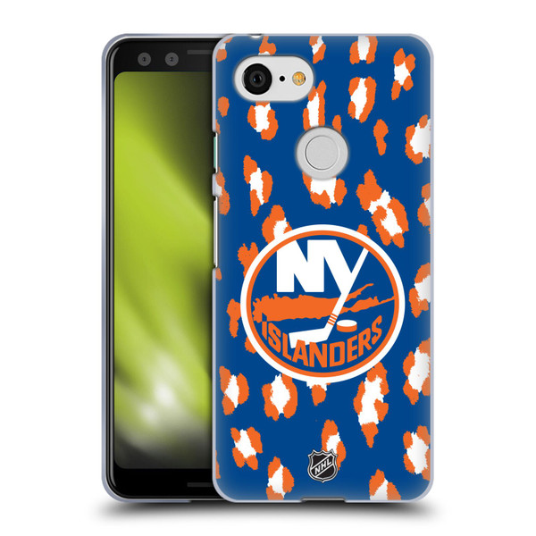 NHL New York Islanders Leopard Pattern Soft Gel Case for Google Pixel 3