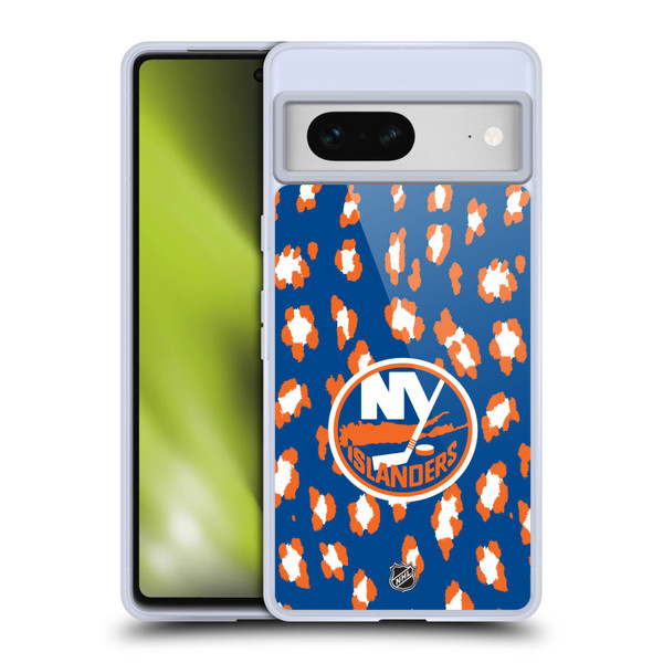 NHL New York Islanders Leopard Patten Soft Gel Case for Google Pixel 7