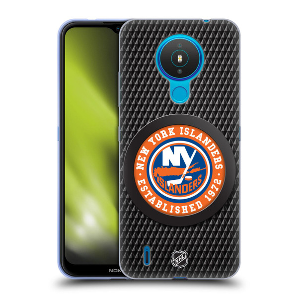 NHL New York Islanders Puck Texture Soft Gel Case for Nokia 1.4