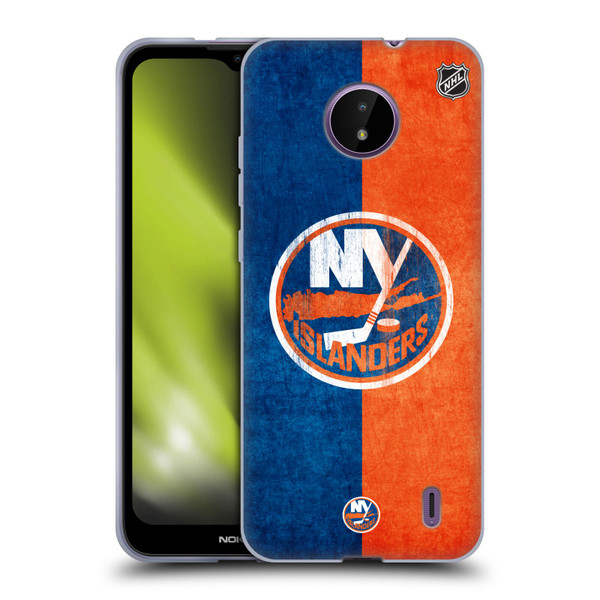 NHL New York Islanders Half Distressed Soft Gel Case for Nokia C10 / C20