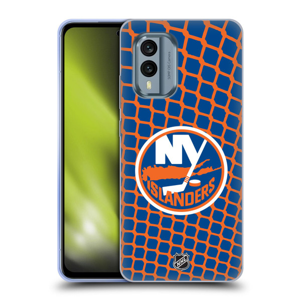 NHL New York Islanders Net Pattern Soft Gel Case for Nokia X30
