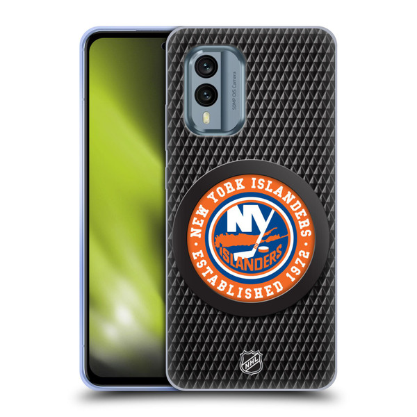 NHL New York Islanders Puck Texture Soft Gel Case for Nokia X30