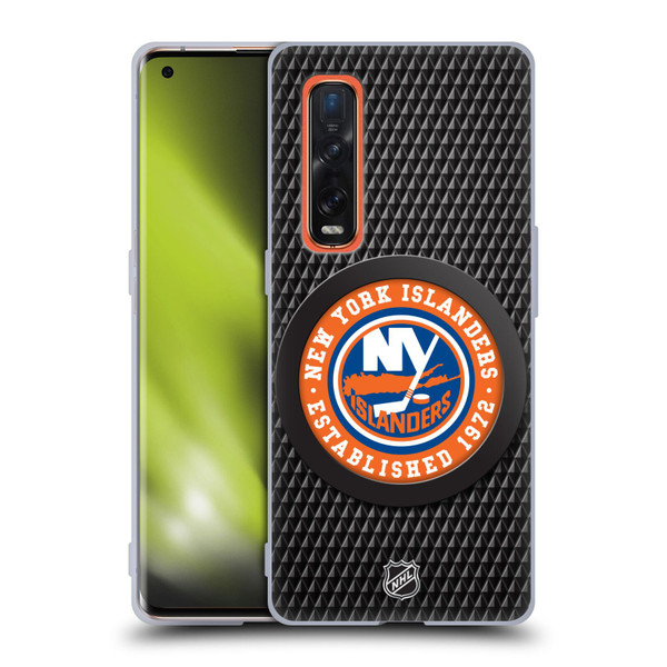 NHL New York Islanders Puck Texture Soft Gel Case for OPPO Find X2 Pro 5G