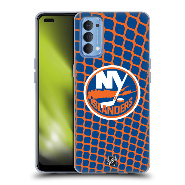 NHL New York Islanders Net Pattern Soft Gel Case for OPPO Reno 4 5G