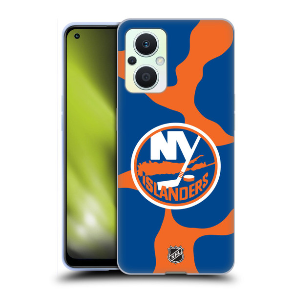 NHL New York Islanders Cow Pattern Soft Gel Case for OPPO Reno8 Lite