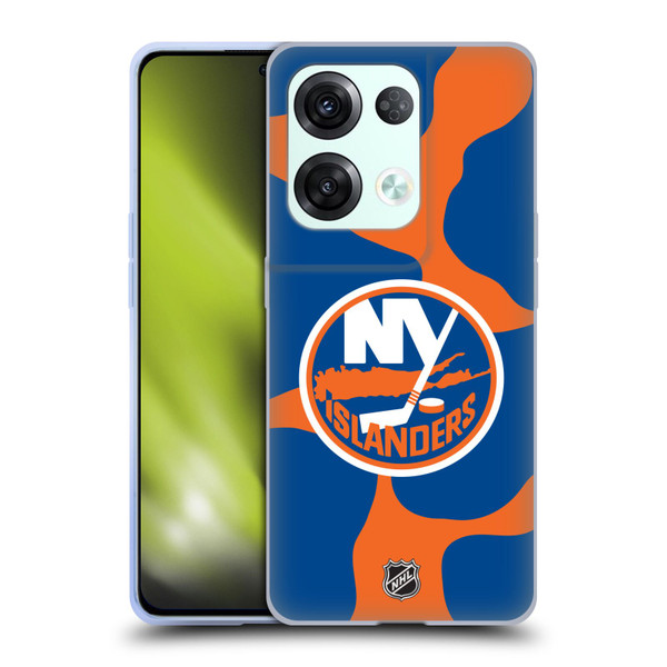 NHL New York Islanders Cow Pattern Soft Gel Case for OPPO Reno8 Pro