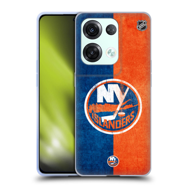 NHL New York Islanders Half Distressed Soft Gel Case for OPPO Reno8 Pro