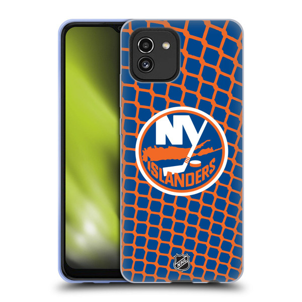 NHL New York Islanders Net Pattern Soft Gel Case for Samsung Galaxy A03 (2021)