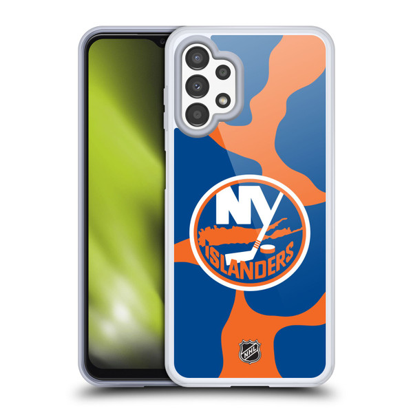 NHL New York Islanders Cow Pattern Soft Gel Case for Samsung Galaxy A13 (2022)