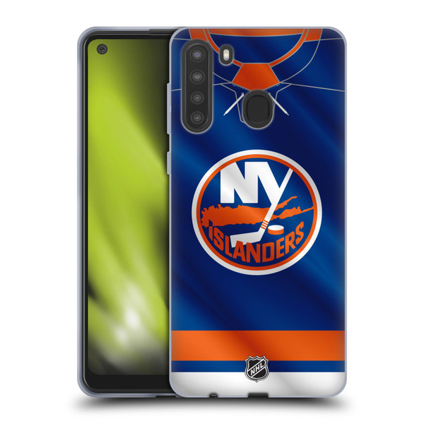NHL New York Islanders Jersey Soft Gel Case for Samsung Galaxy A21 (2020)