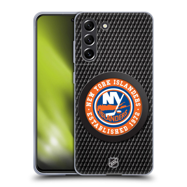 NHL New York Islanders Puck Texture Soft Gel Case for Samsung Galaxy S21 FE 5G