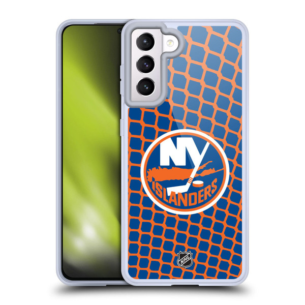 NHL New York Islanders Net Pattern Soft Gel Case for Samsung Galaxy S21 5G