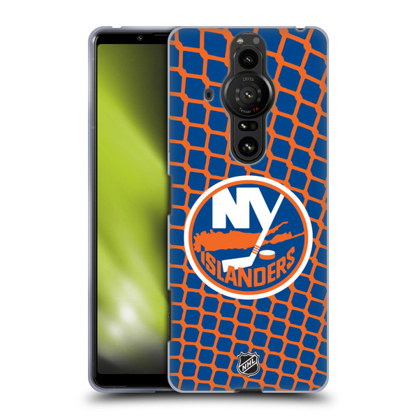 NHL New York Islanders Net Pattern Soft Gel Case for Sony Xperia Pro-I