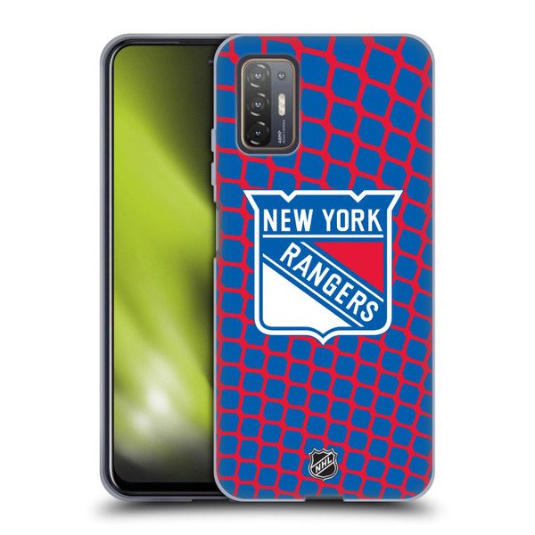NHL New York Rangers Net Pattern Soft Gel Case for HTC Desire 21 Pro 5G