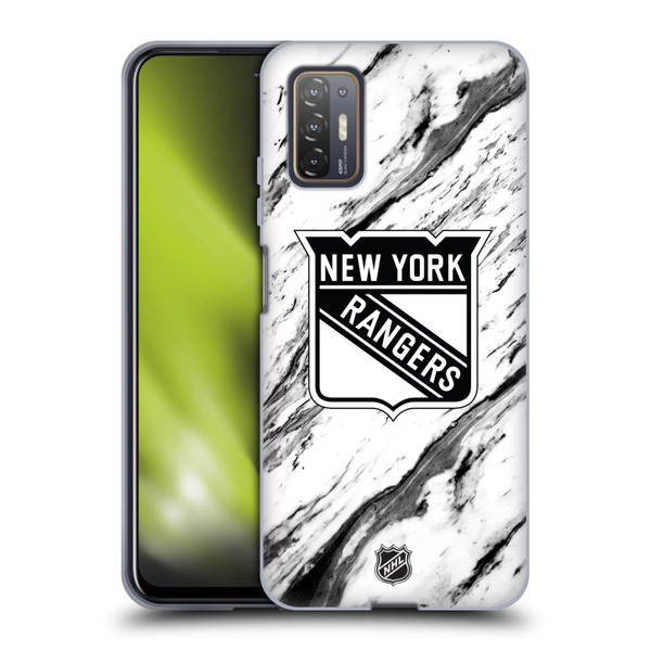 NHL New York Rangers Marble Soft Gel Case for HTC Desire 21 Pro 5G