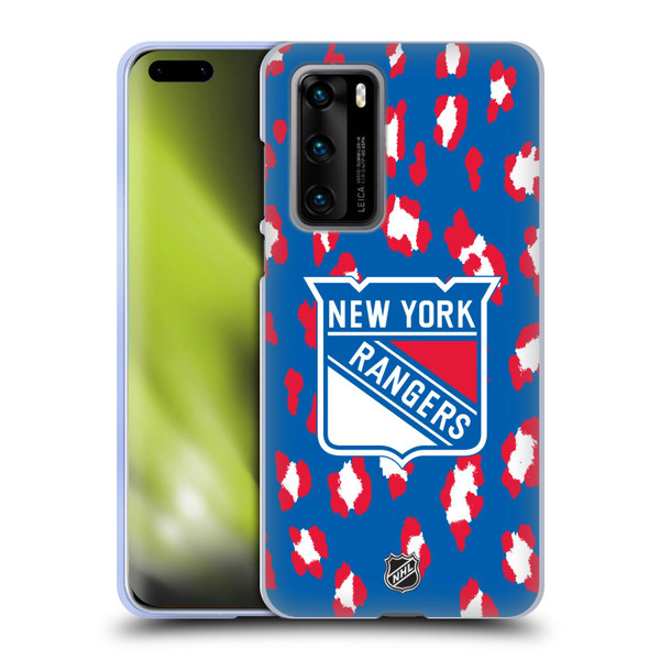 NHL New York Rangers Leopard Pattern Soft Gel Case for Huawei P40 5G